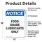 Signmission Food Grade Lubricants Only, 12 in W x Rectangle, Vinyl Decal OS-2PACK-NS-D-1218-V-12821 - alternate 5